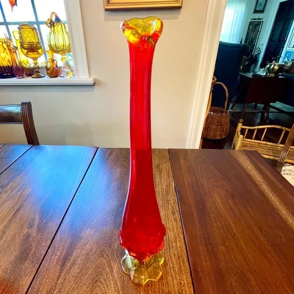 Fenton Amberina Glowy Glass Colletion Swung glass, Compote, and Trinket Dish